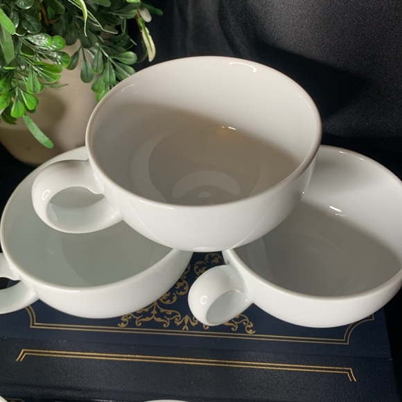 Set of 4 WHITE by Denby flat tea / coffee cups - Picture 4 of 7